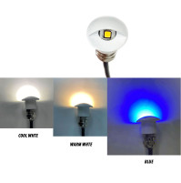 HALF MOON ALUMINUM LED COURTESY LIGHT - 12 Volts - IP67 - 1 Watt - White CASING - WK-SS1AWX - AZLED